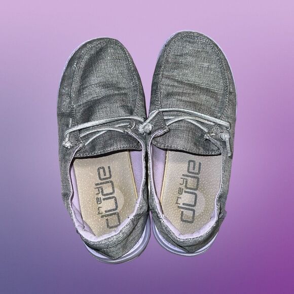 Little Girls Hey Dude Wendy Sparkling Gray Lilac Slip-On Shoes Size 1Y - Picture 5 of 8